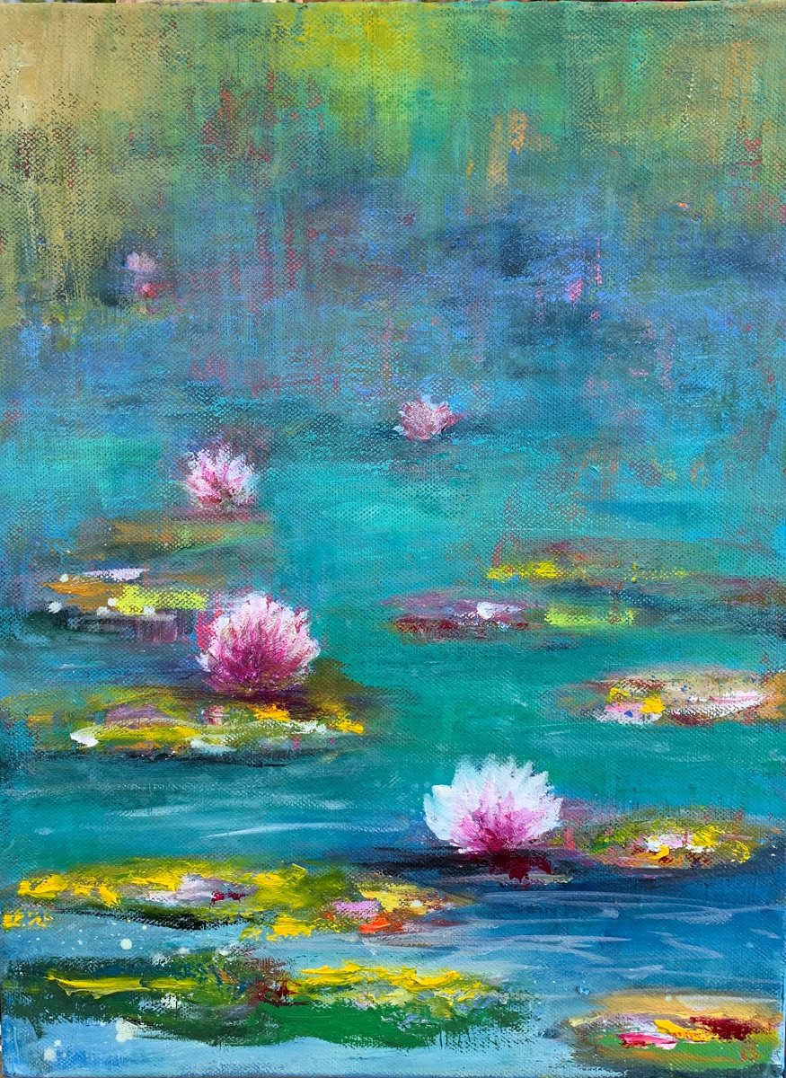Light On The Lily Pond by Laure Bury