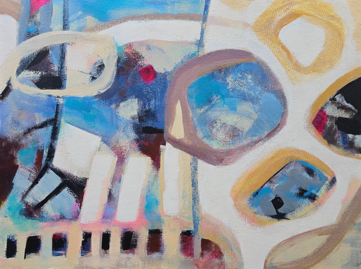 Abstract Acrylic Painting By Faith Patterson, 24 X 18, Breath Of Fresh Air, Original Artwork