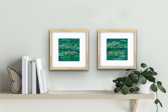 Green Water Lilies Pond