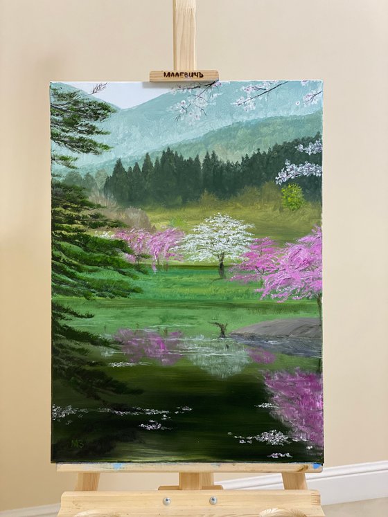 Spring in Japan, 50 х 70 cm, oil on canvas