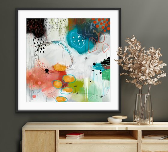 Prendre la vie du bon côté (30 x 30") - Abstract artwork - Limited edition of 5