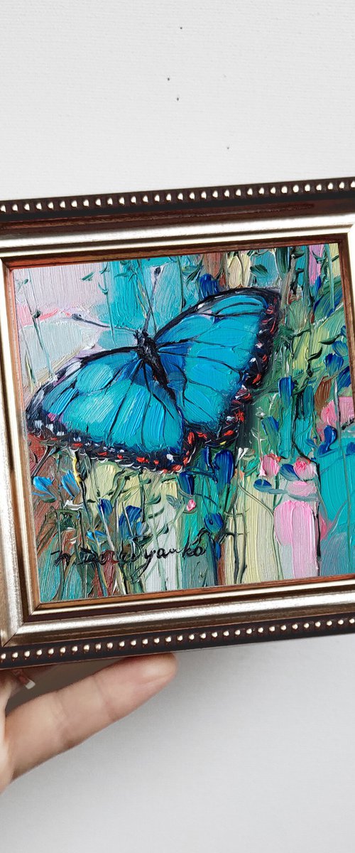 Butterfly and flowers by Nataly Derevyanko