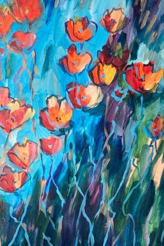 Summer Garden Poppies