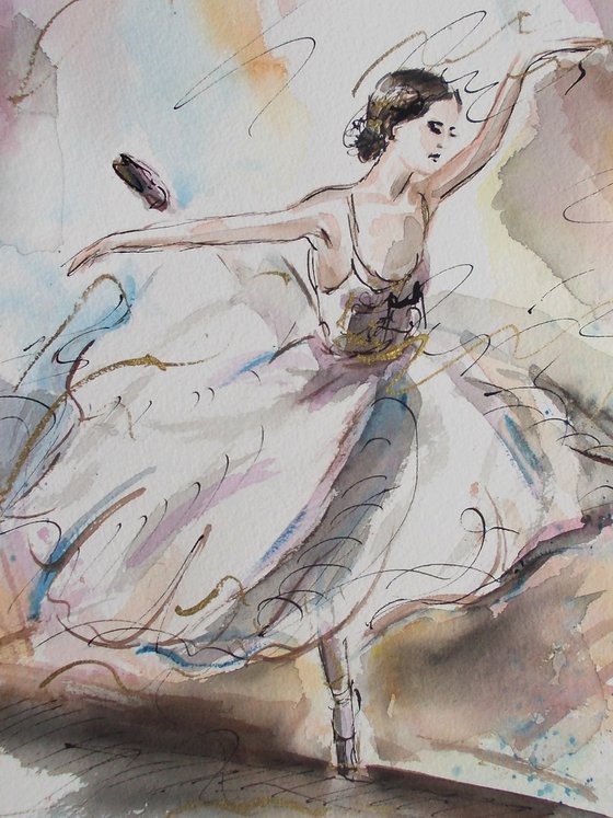 Ballerina Watercolor  Series Painting