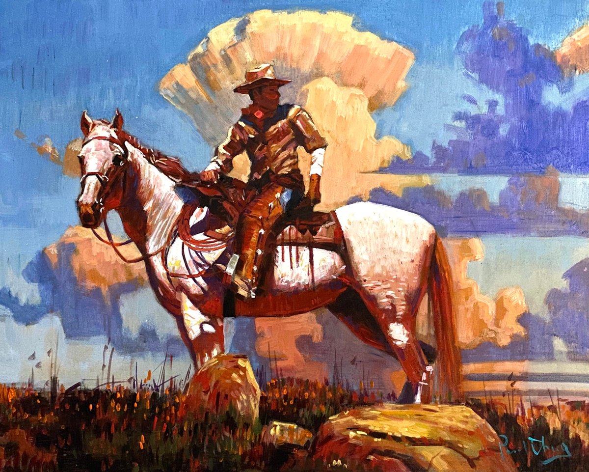  Knight Beneath The Clouds By Paul Cheng, 30 X 24, Artwork For Sale On Artfinder