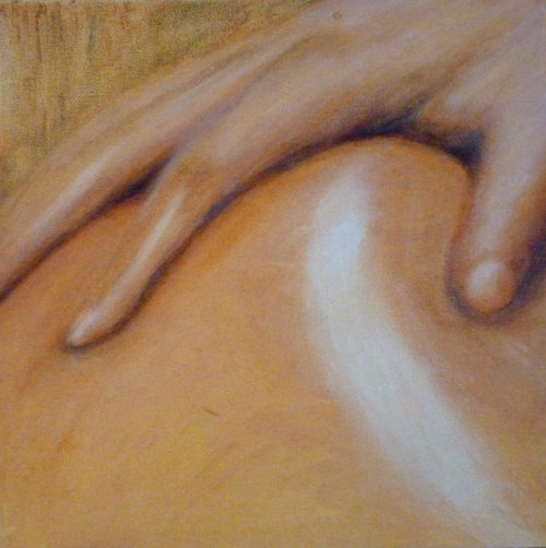 Massage oil (painting) by Janneke Kramer