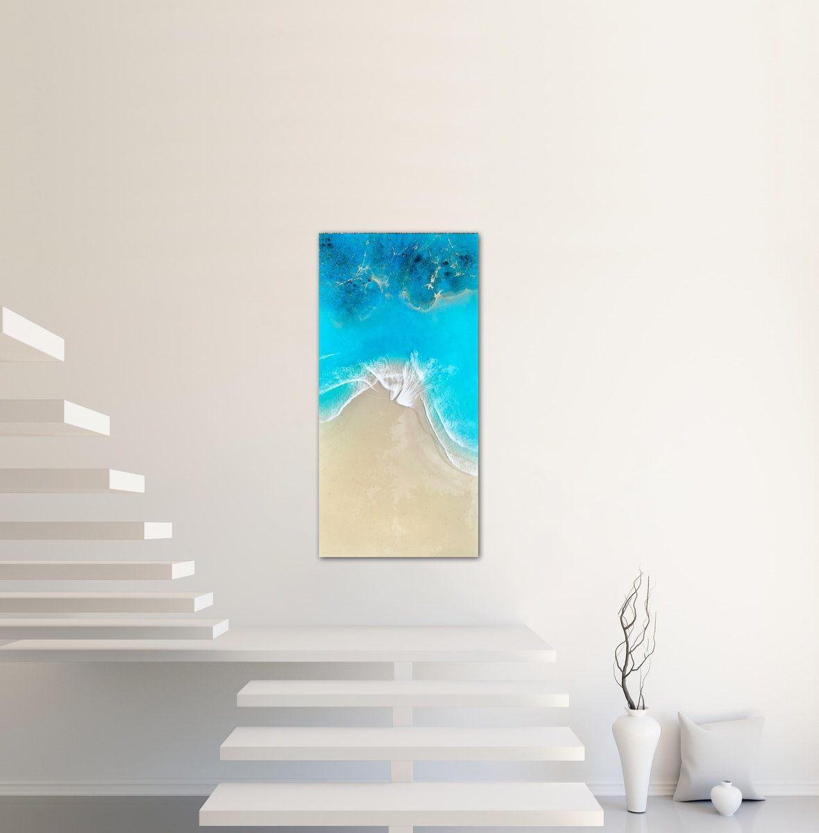 Photorealistic Landscape Painting By Ana Hefco, 36 X 18, The Happy Place, Original Artwork