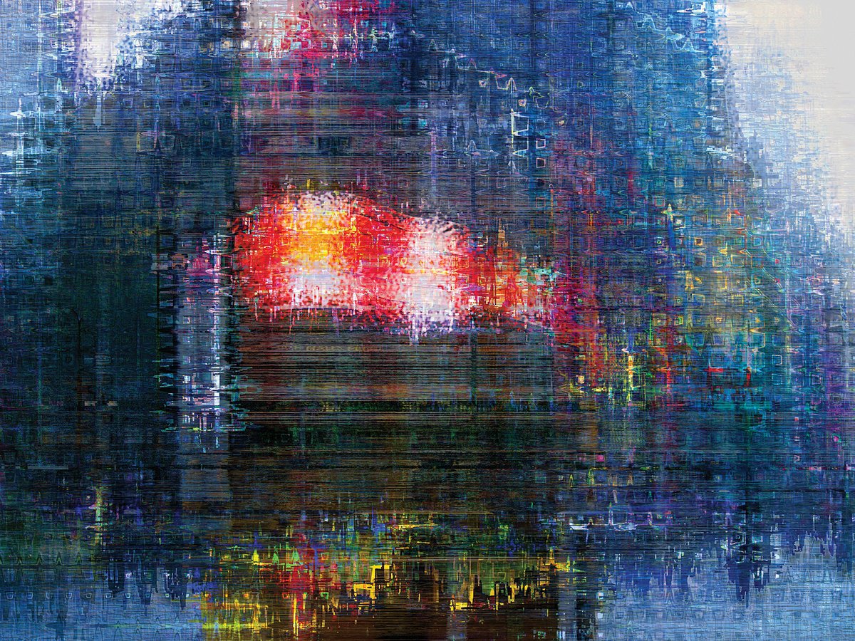 Abstract Cityscapes Print By Javier Diaz, 80 X 60, Estructuras Lumi?nicas 11, Original Artwork