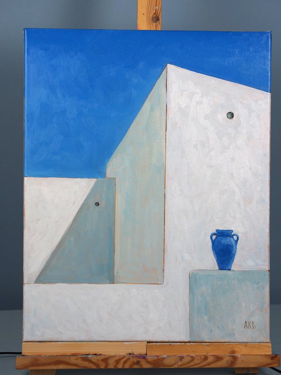 Greece geometry. White and blue #1