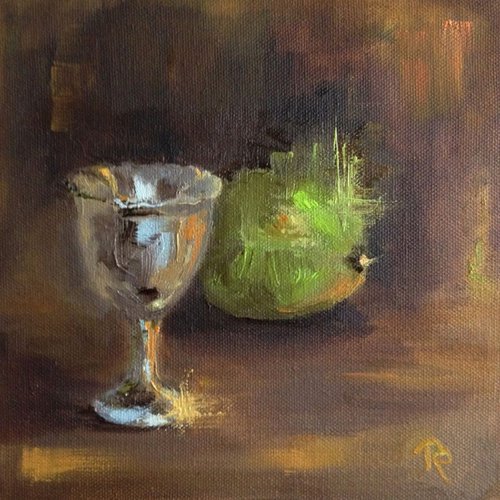 Silver Eggcup with Lime by Rebecca Pells