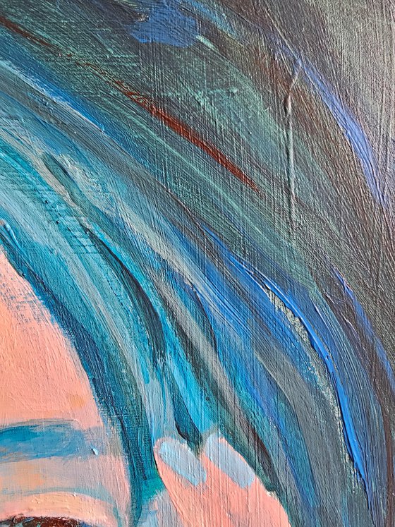 Woman portrait in blue