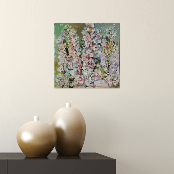 Pink Flowers Painting, original oil art