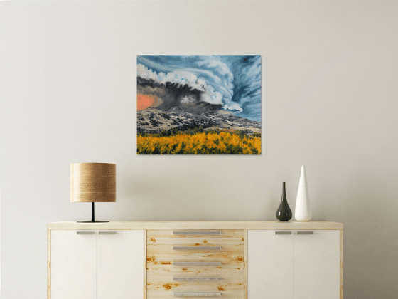 Landscape - Thunderstorms - "Storm Over the Killdeer Mountains"