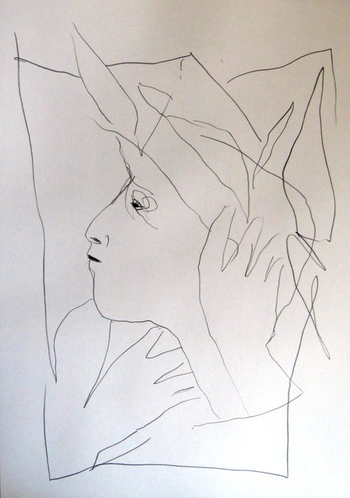 Portrait 20-9, pencil on paper 41x29 cm by Frederic Belaubre