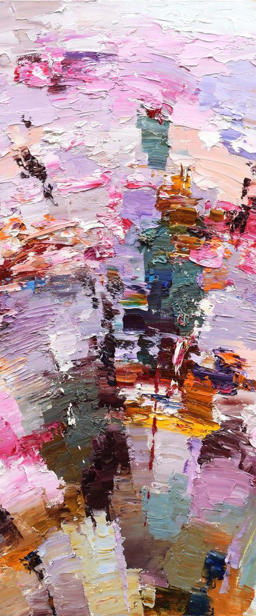Blooming tree - Original oil Abstract painting by Anastasiia Valiulina