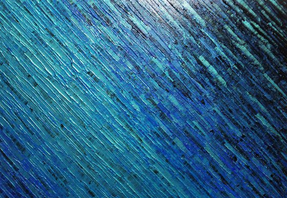 Iridescent blue knife texture