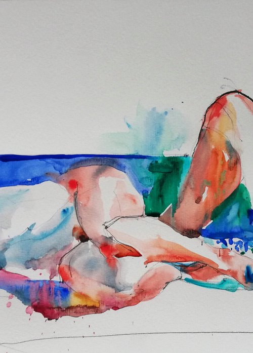 Bathers, 50x30 cm by Jelena Djokic