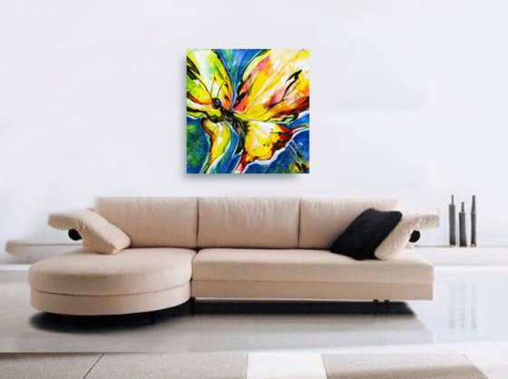 Joyful Ecstasy No 3 - Abstract Butterfly by Kathy Morton Stanion