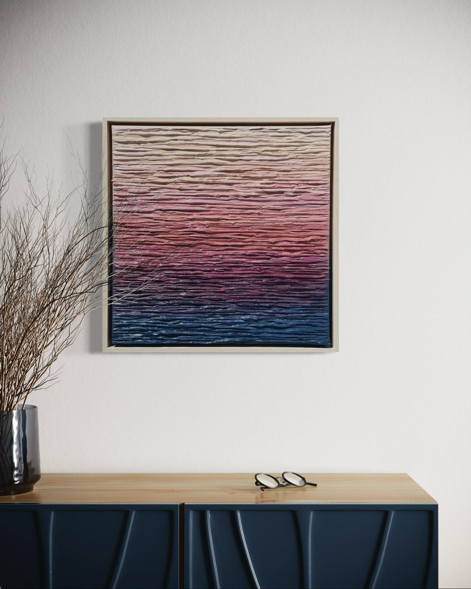 Abstract Acrylic Painting By Daniela Pasqualini, 15 X 15, Layers Of Serenity, Original Artwork