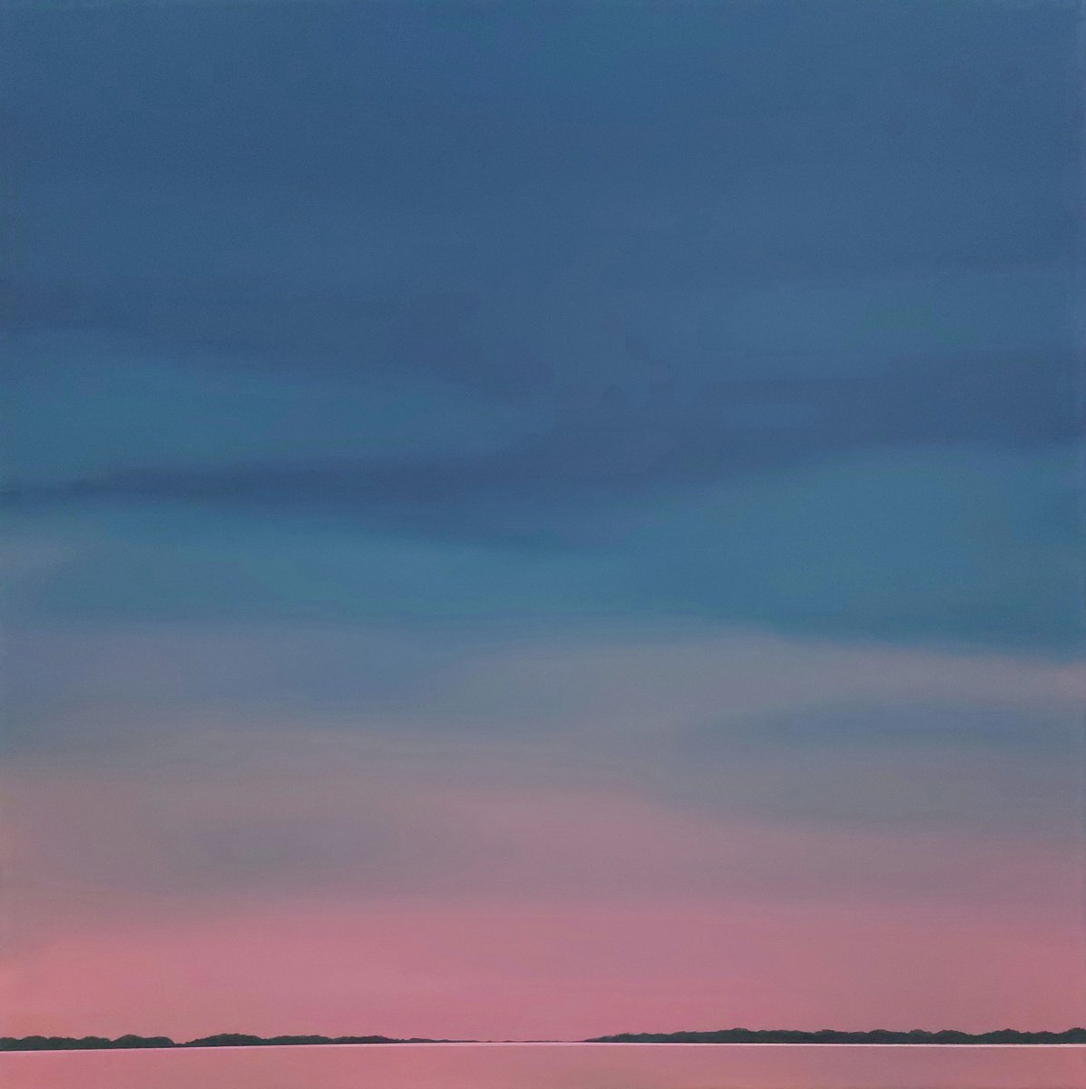 Landscape Acrylic Painting By Nelly Van Nieuwenhuijzen, 37 X 37", Dawn (25 October), Original Artwork