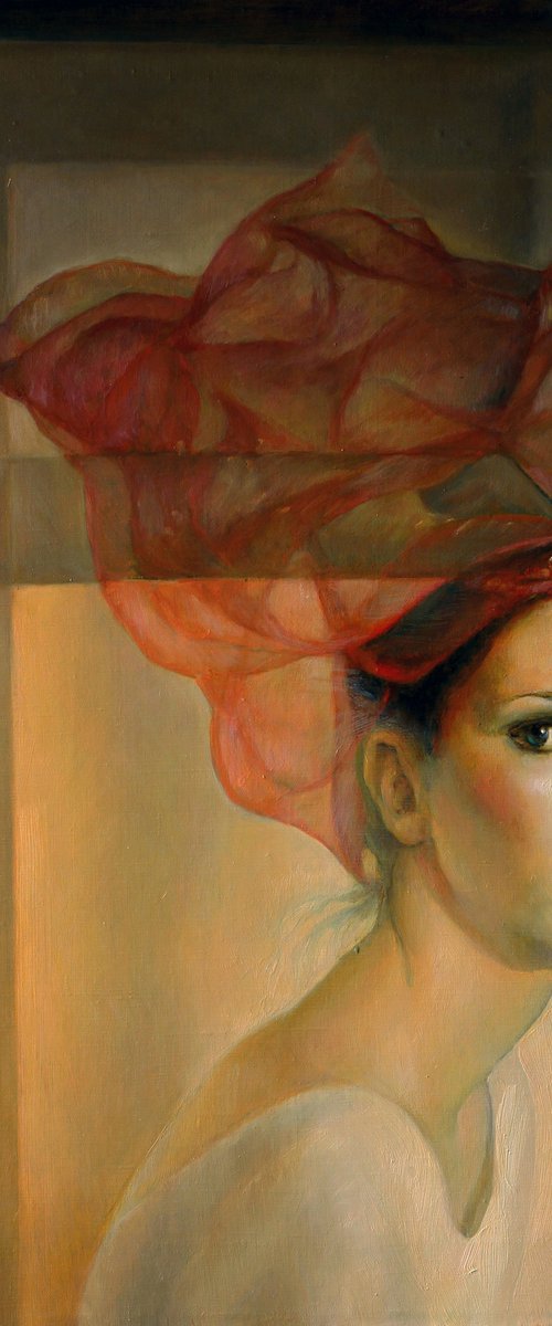 Girl in a red hat by Marina Podgaevskaya