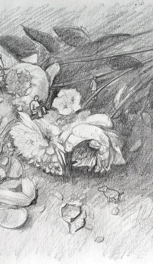 Giant flowers and readers by paolo beneforti