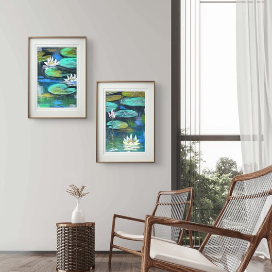 Waterlily Set of 2 Pastel