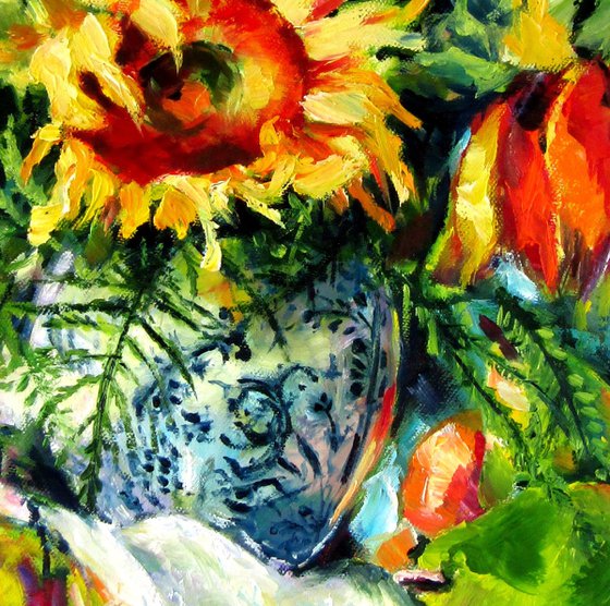 Sunflowers and fruits