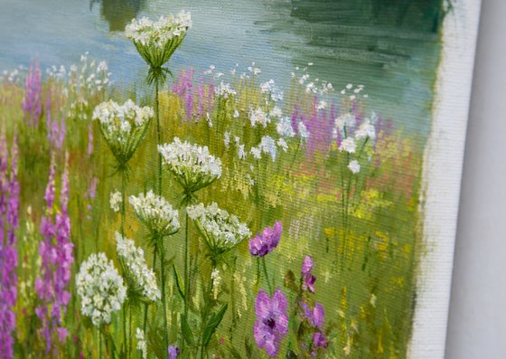 Summer landscape Oil painting