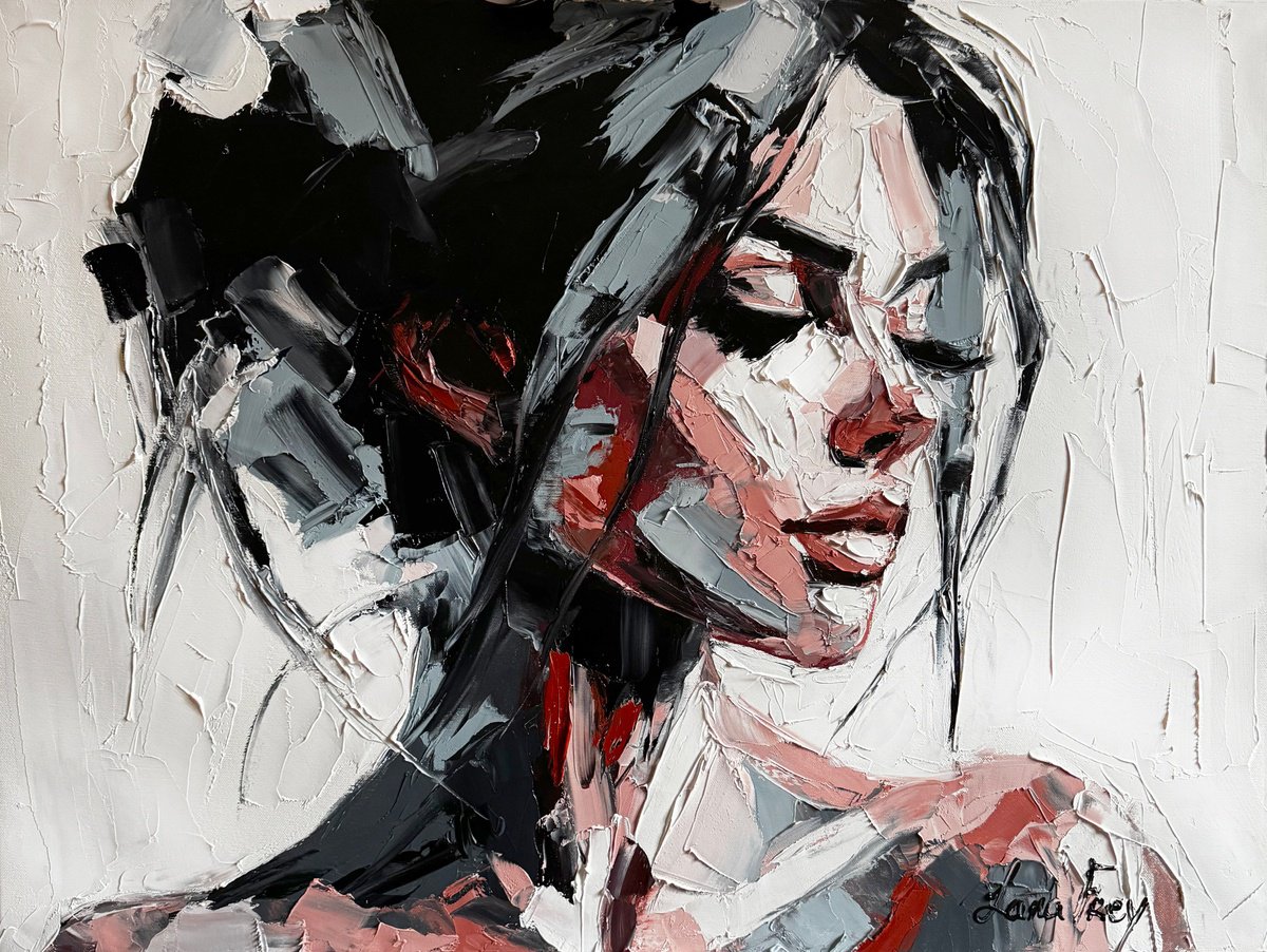 Expressive Oil Painting , In The Shadow Of Her Breath By Lana Frey, 31 X 24, Artwork For Sale On Artfinder