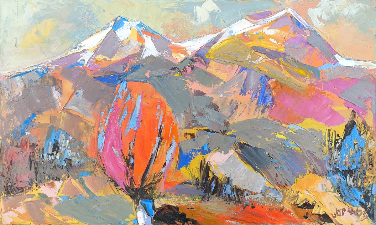 Mountains In Full Color By Sergey Arustamyan, 20 X 12, Artwork For Sale On Artfinder