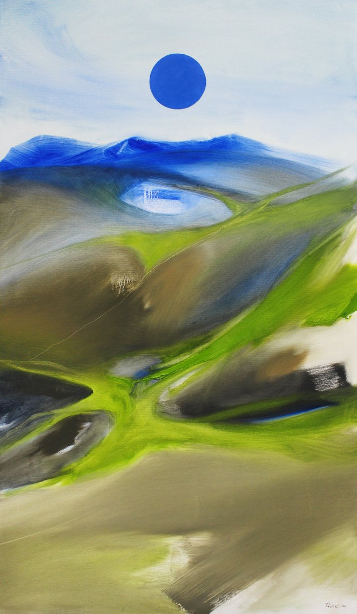Emma Pesti | Original Oil Painting | Blue Moon I | 70 X 120Cm | Artwork For Sale On Artfinder