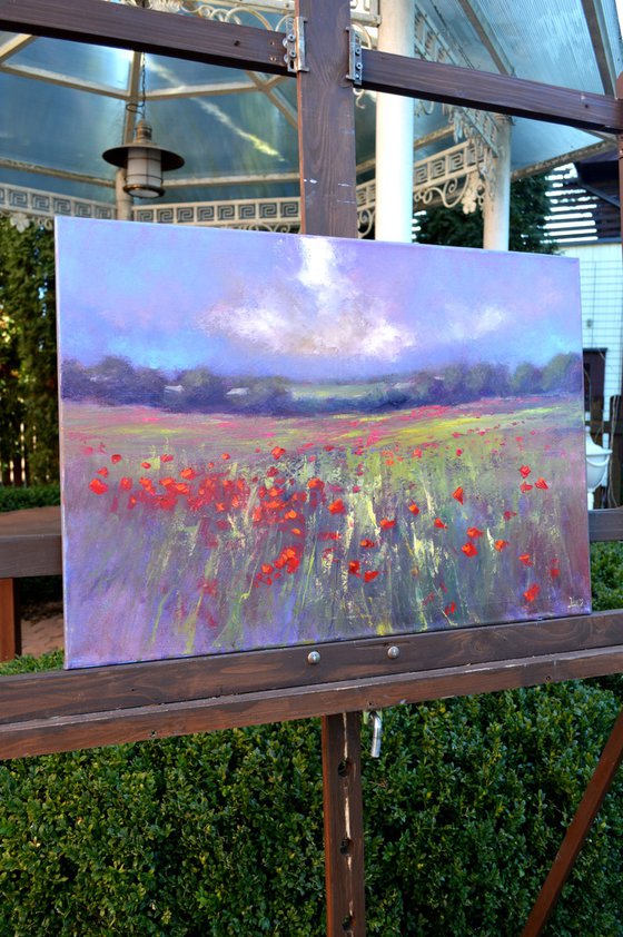 Landscape with poppy field