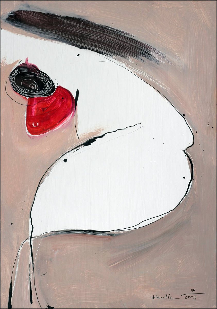 Portrait Acrylic Painting By Jiri Havlik, 14 X 20, Morning, Original Artwork