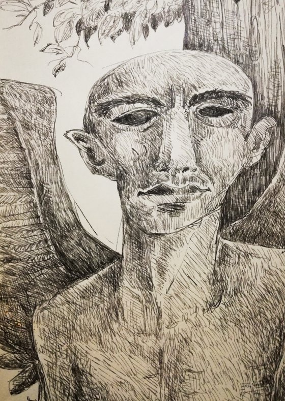 I was an angle, pen on paper, 15 x 21 cm