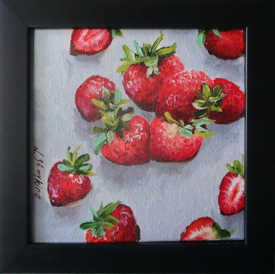 Strawberries painting frame