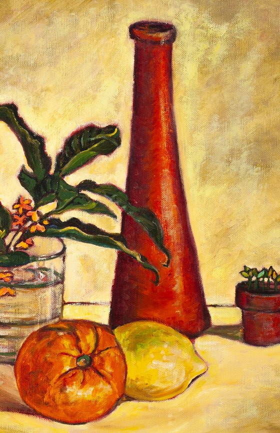 Still Life with Plant in a Pot