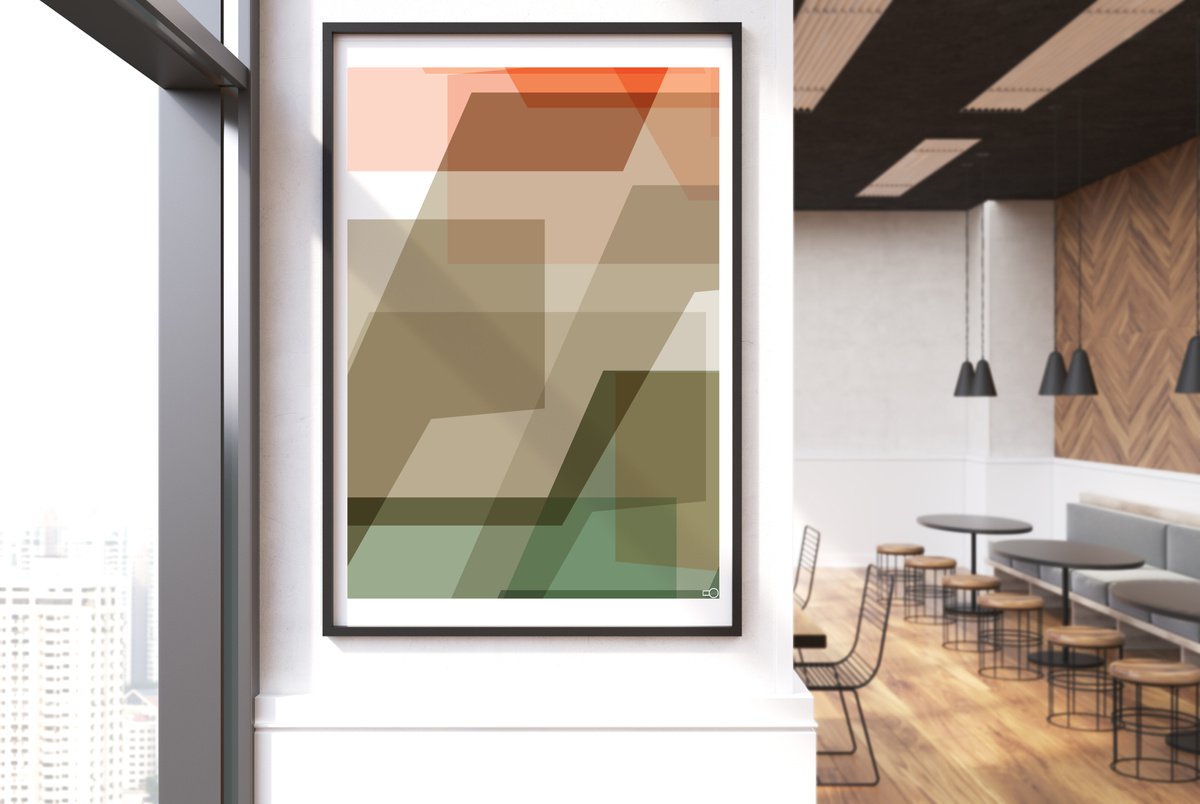Geometric Abstract Giclee Print By Leigh Bagley, 28 X 39", Dirleton, Original Artwork
