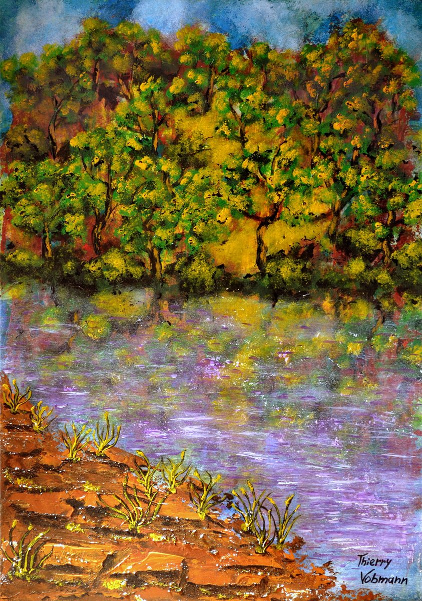 Purple River By Thierry Vobmann. Abstract ., 12 X 17, Artwork For Sale On Artfinder