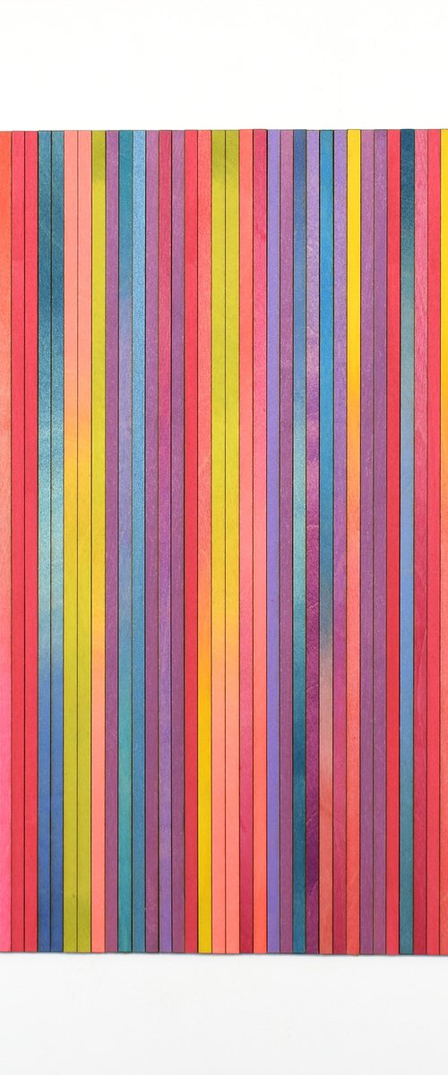 Irregular stripe Red Blue by Amelia Coward