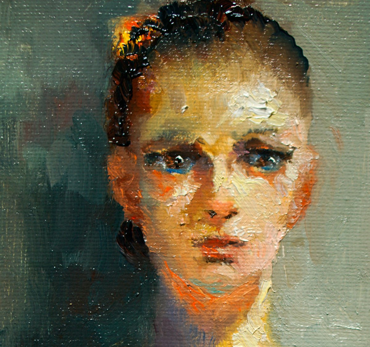 Impressionistic Portrait Oil Painting By Pavel Filin, 9 X 12", Karmen, Original Artwork