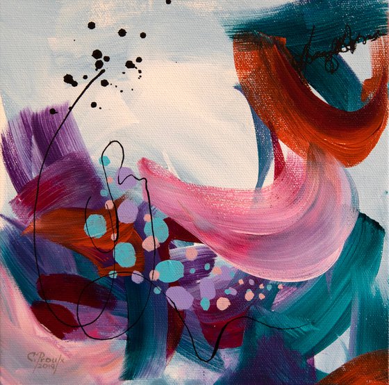 Sous l’océan 1 - Original small abstract painting - Ready to hang