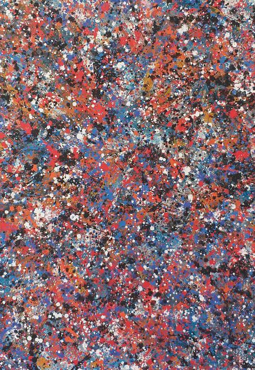 Abstract J. Pollock style acrylic on CANVAS by M.Y. by Max Yaskin