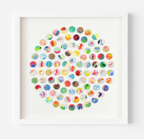 Marble dots Abstract Geometric Paper Collage by Amelia Coward