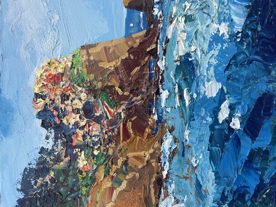 Manarola Cinque Terre Oil Painting on Canvas
