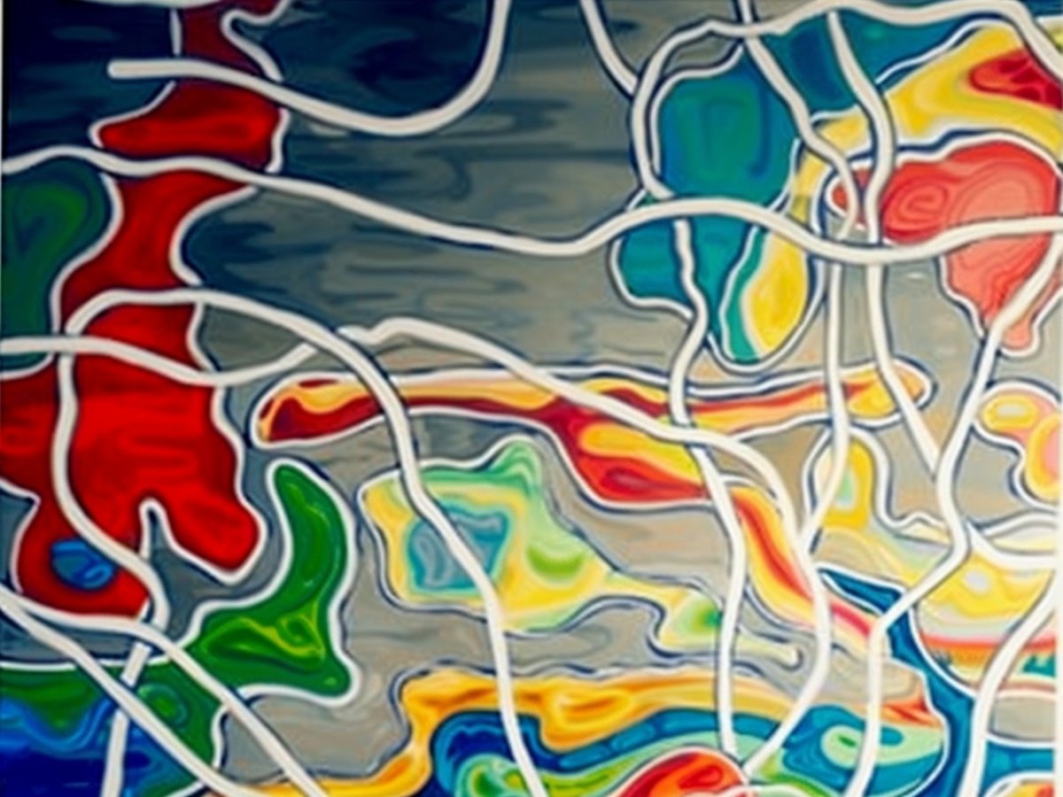 Abstract Print By Elena Avanesova, 31 X 24, Abstract Painting Mallorca, Original Artwork