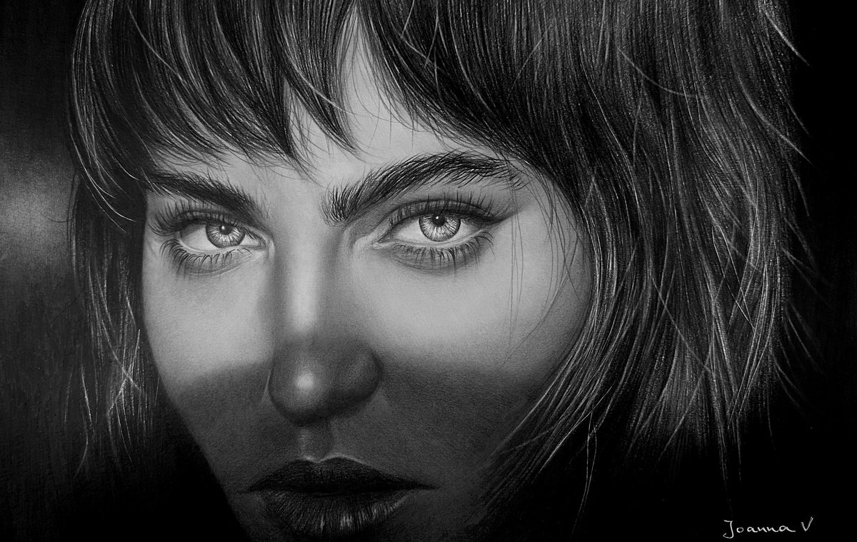 Photorealistic Portrait Pencil Drawing By Ioanna Ladopoulou, 16 X 10, Censored, Original Artwork