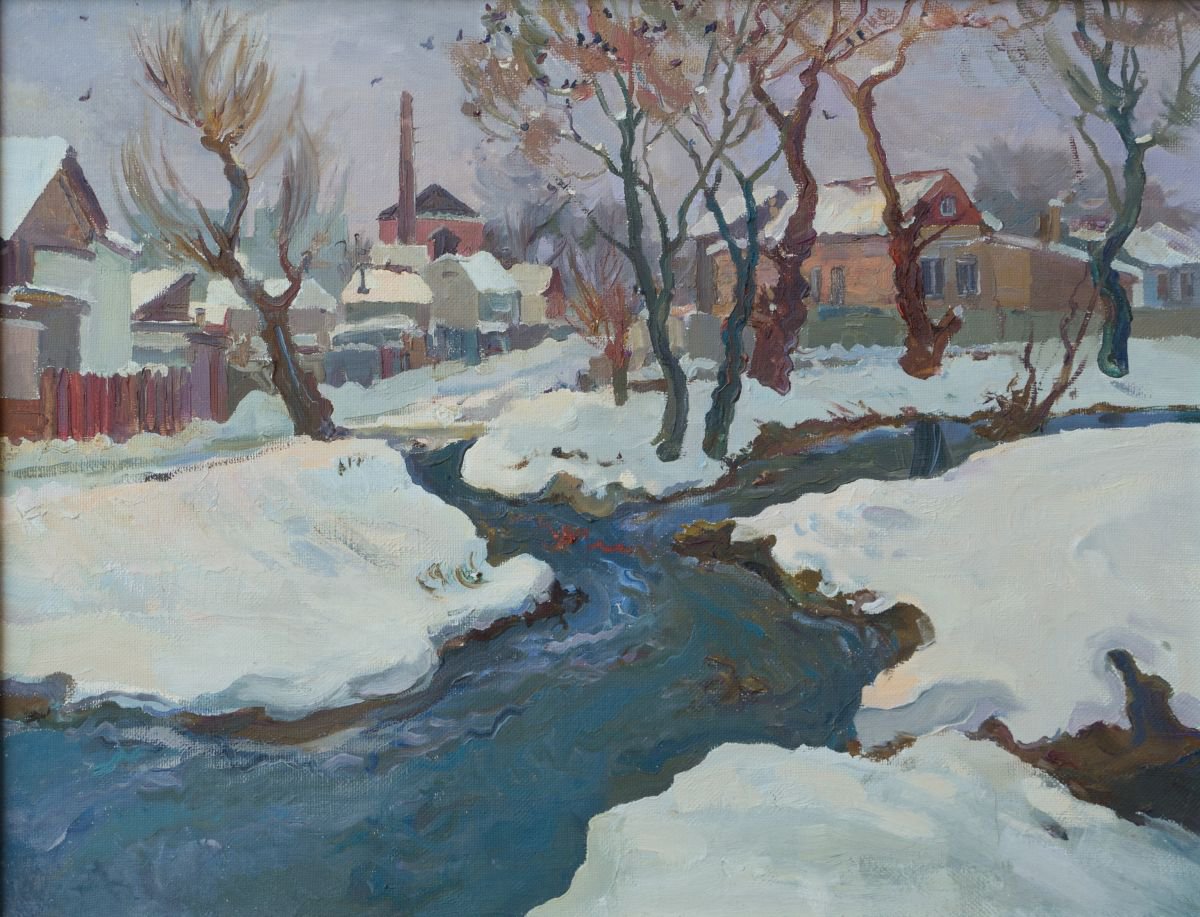 River Strizhen in winter by Victor Onyshchenko