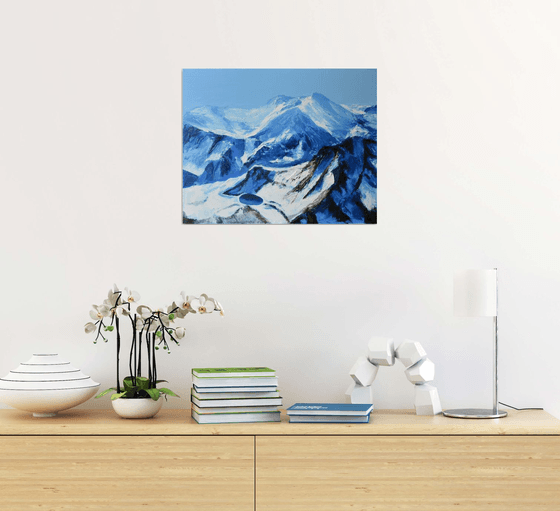 Gudauri, Georgia, mountain landscape wall art painting mountains snow art ski landscape mountains oil mountain view mountains and rocks