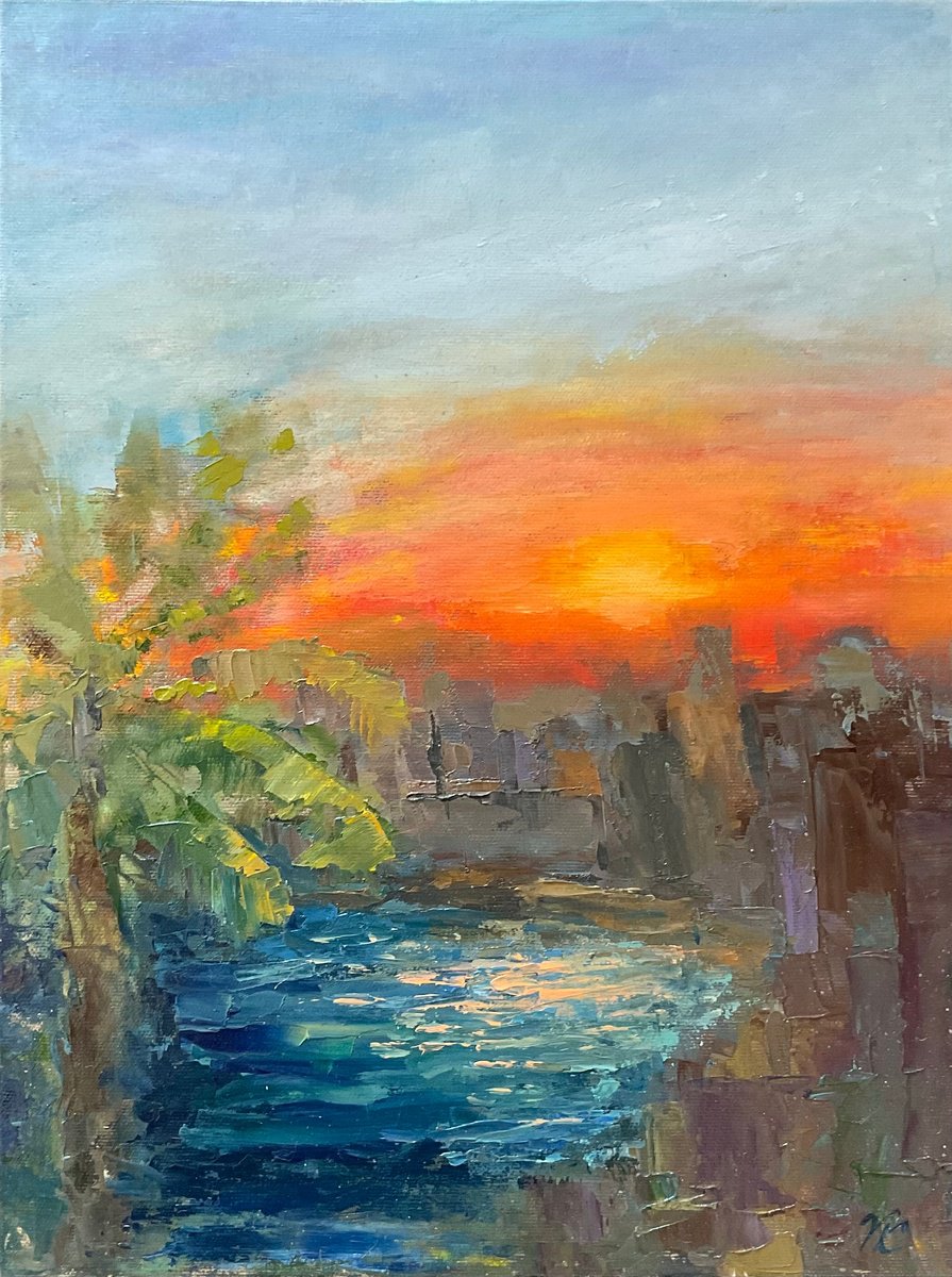 Impressionistic Landscape Oil Painting By Vera Klimova, 12 X 16", Can Pastilla, Original Artwork